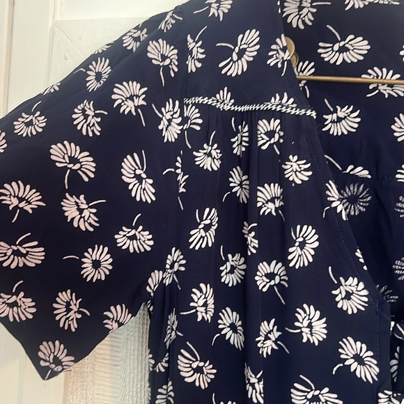 Fat Face Midi Dress Francis Daisy Floral Navy Blue Button Front Ditzy Modest 6 - Picture 10 of 12